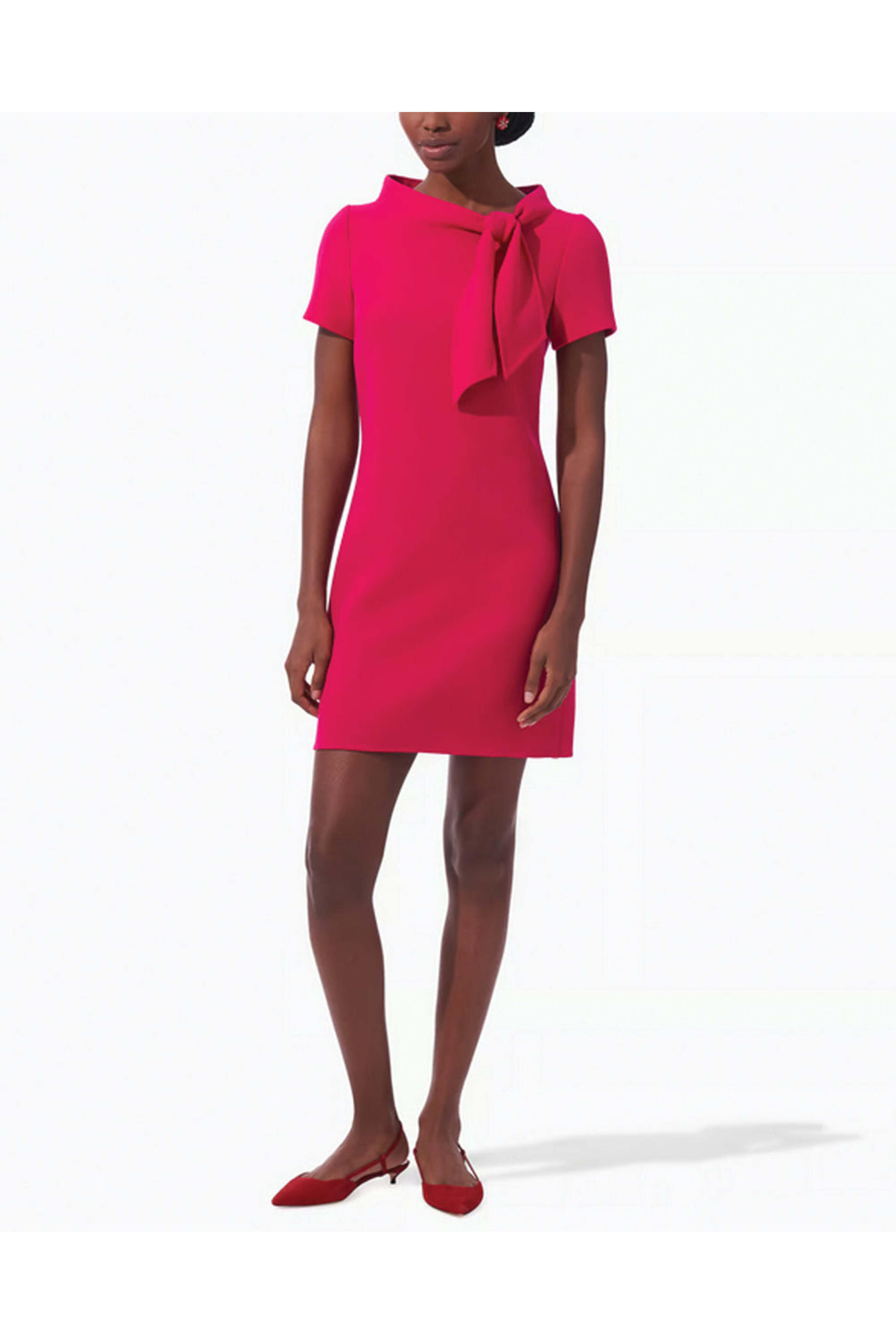 Carolina Herrera - Cerise Pink Boat Neck Mini Dress
