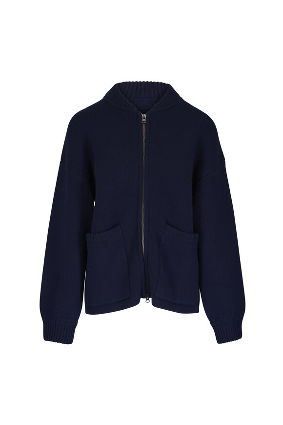 Lisa Yang Navy Cashmere Cardigan Jacket - view 1