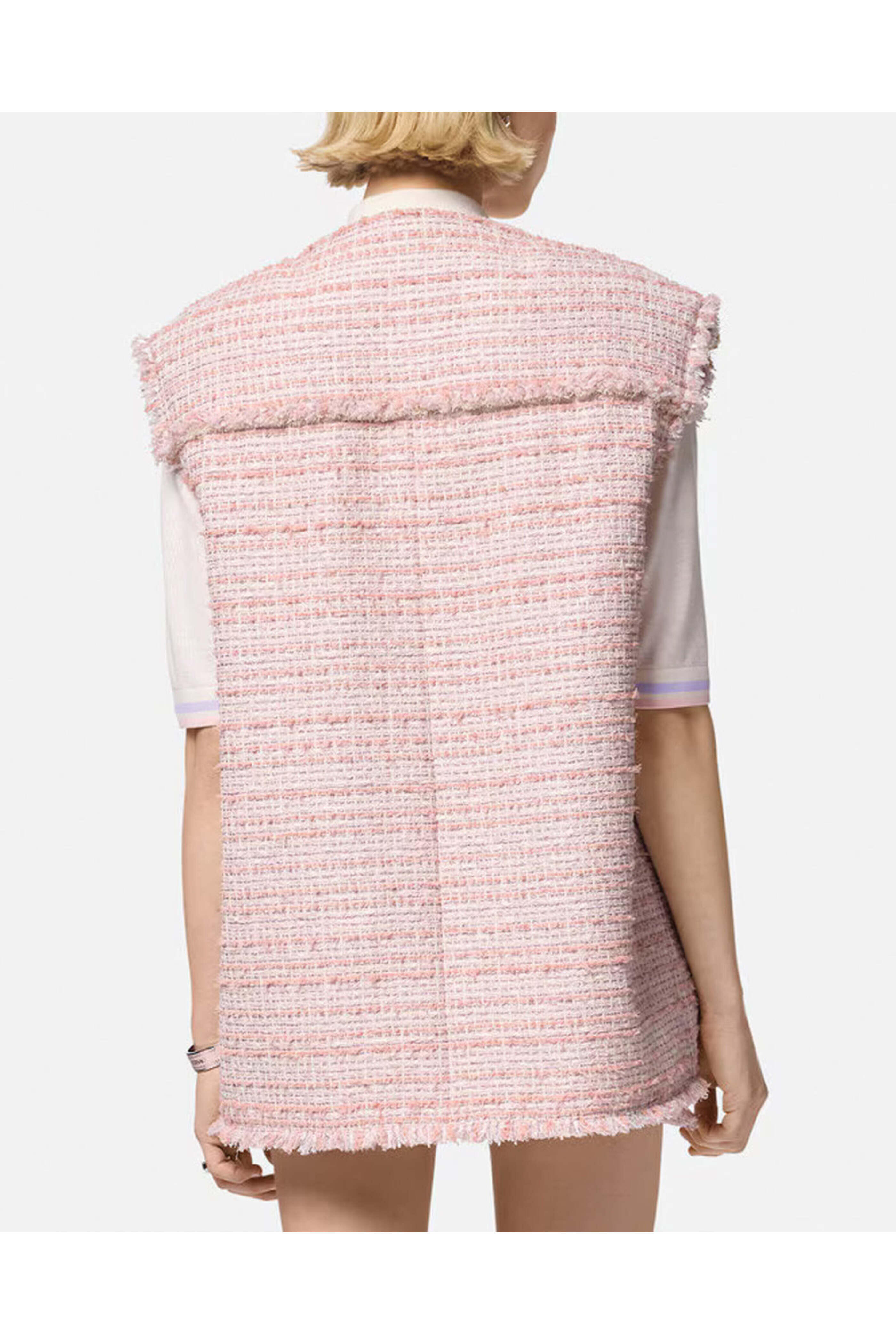 Versace - Dusty Rose Tweed Sleeveless Jacket