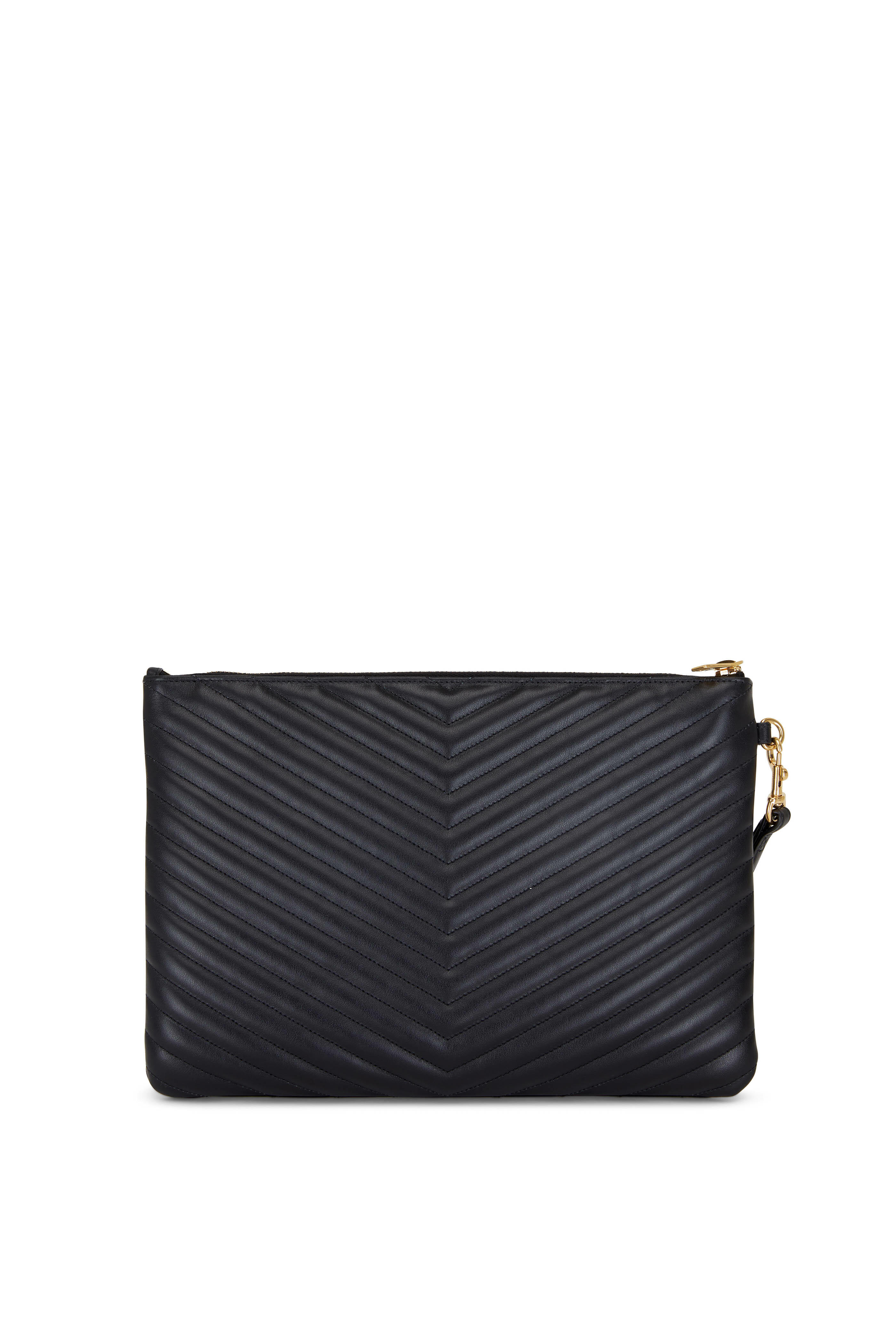 Saint Laurent iPadケース Saint Laurent - Jolie Black Quilted Leather iPad Case