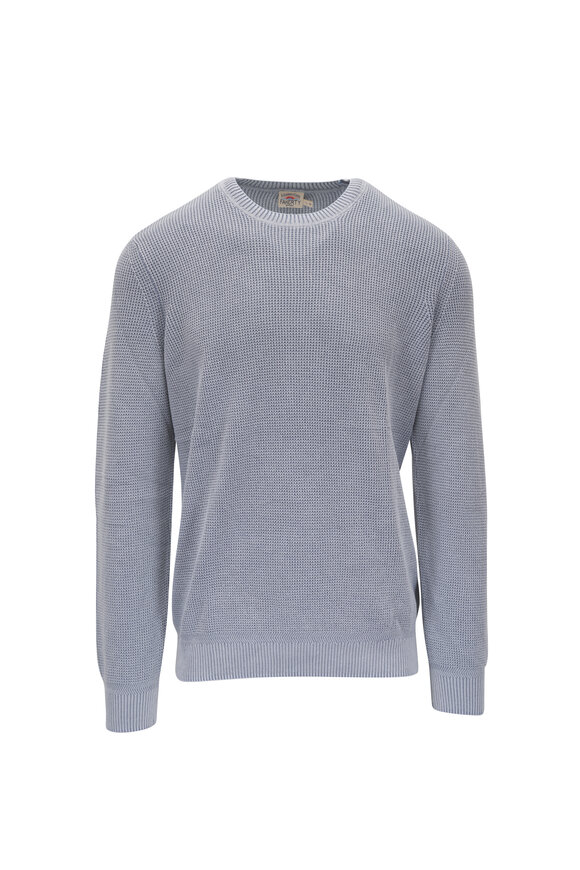 Faherty Brand Sunwashed Tradewinds Gray Knit Crewneck Sweater