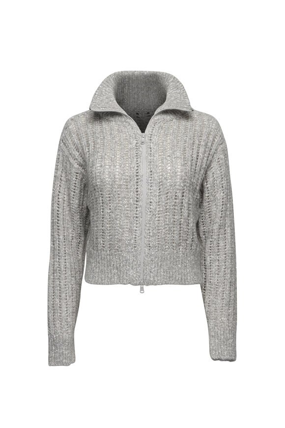 テ BRUNELLO CUCINELLI ビーズ付きカーディガン ガールズ ニット