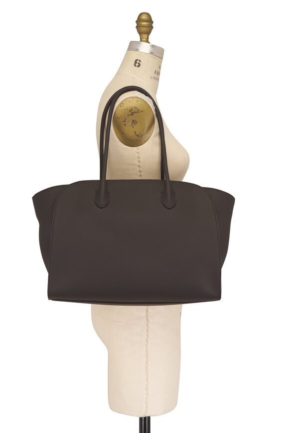 The Row Marlo 14 Walnut Matte Grain Leather Shoulder Bag - view 5