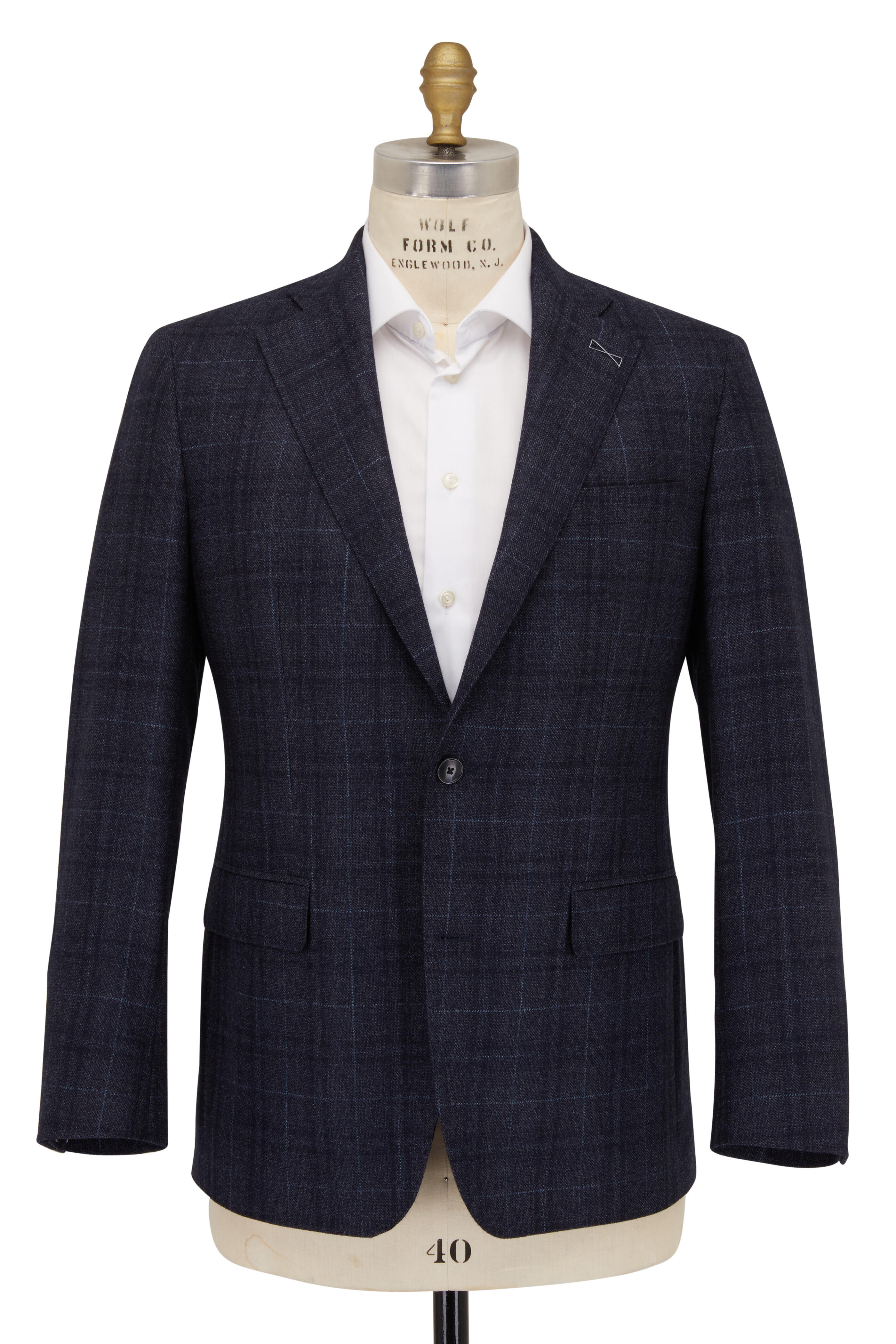Atelier Munro - Navy Glencheck Wool, Cashmere & Silk Sportcoat