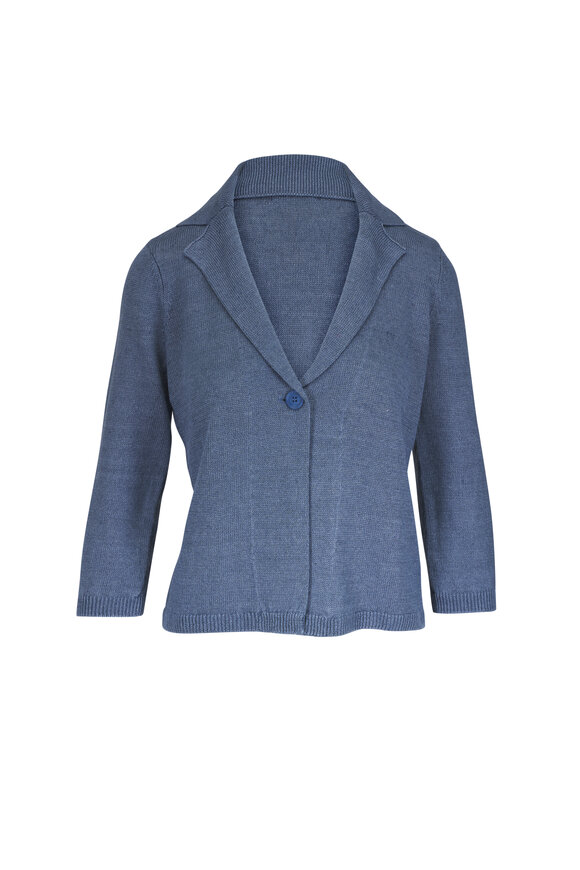 Kinross Easy Ink Blue Linen Cardigan