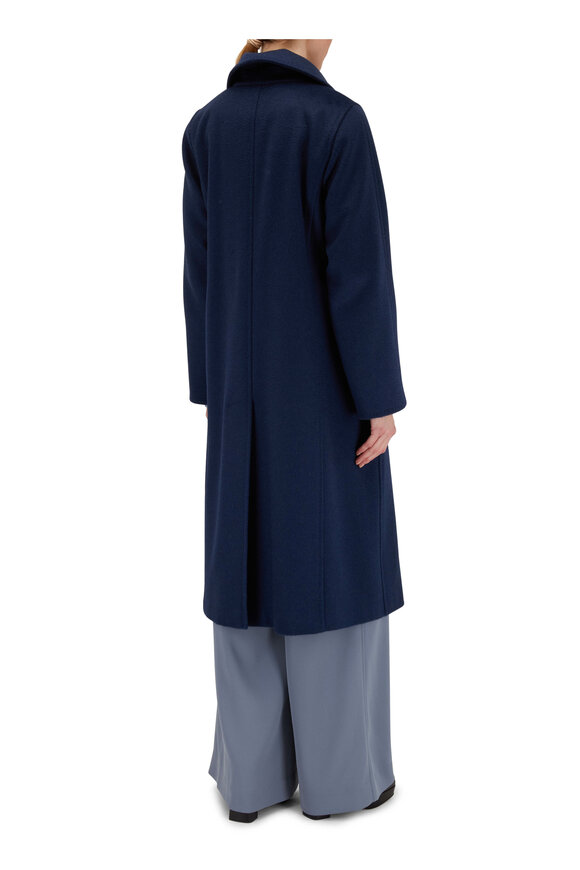 Max Mara - 3Manuel Midnight Blue Camel Wool Belted Coat