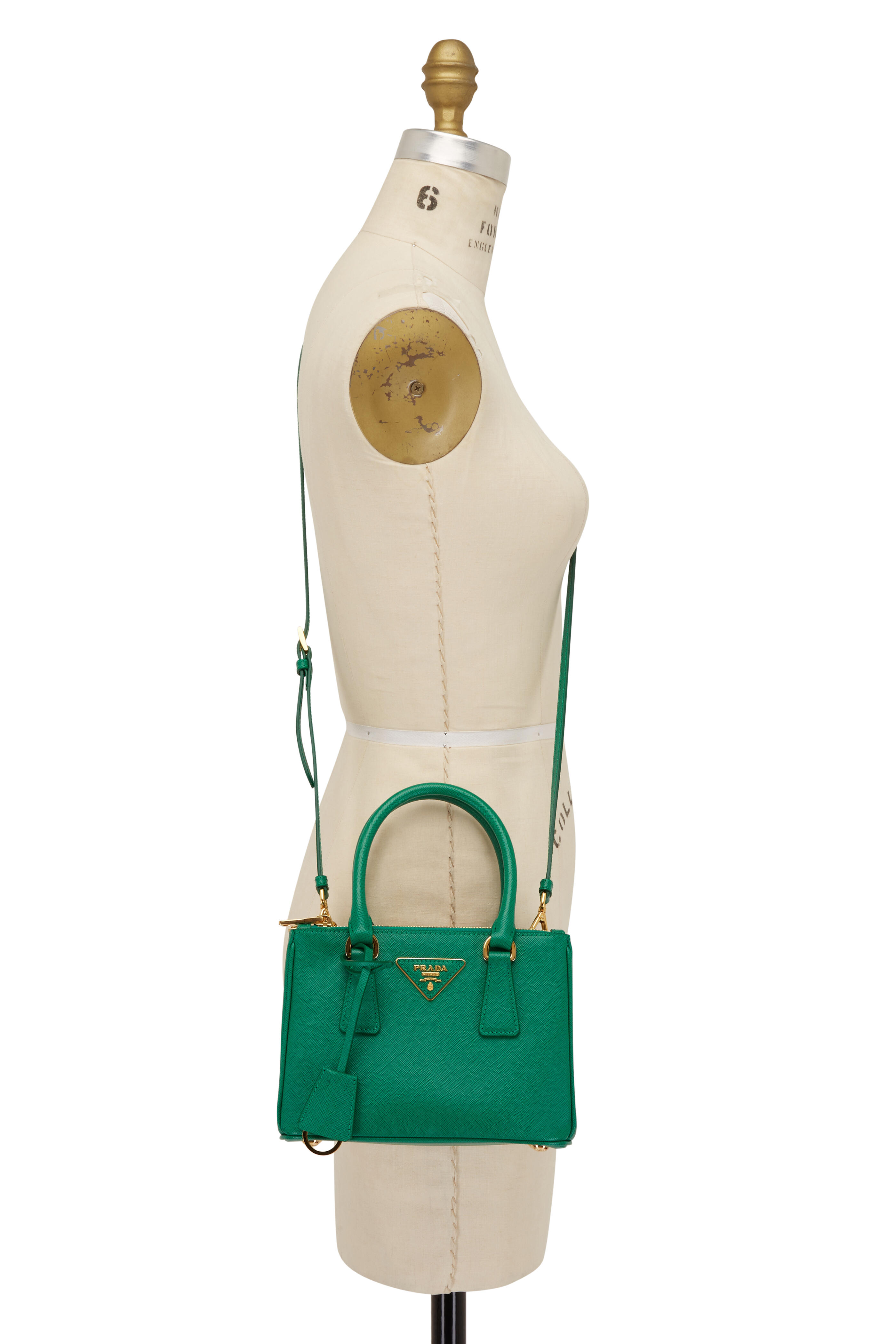 Prada Mini Saffiano Promenade Bag in White Leather // Designer
