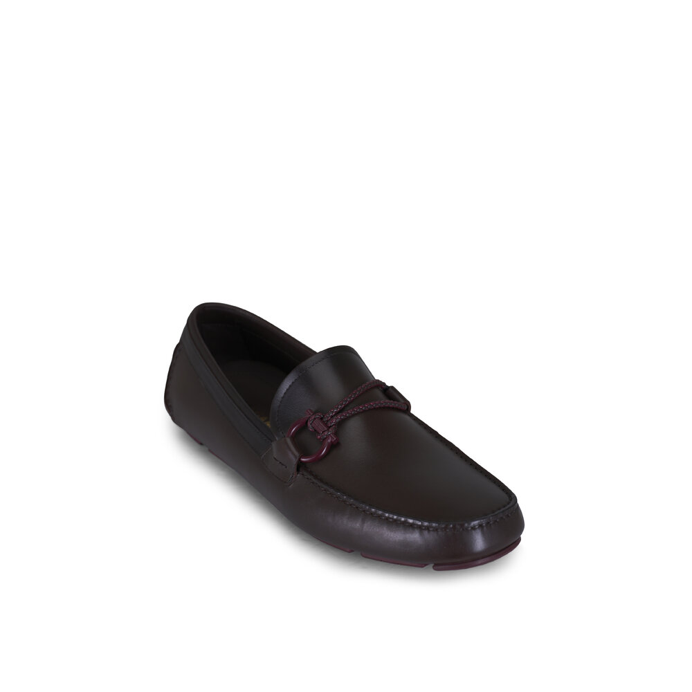 Ferragamo - Front 4 Dark Brown Leather Driver | Mitchell Stores