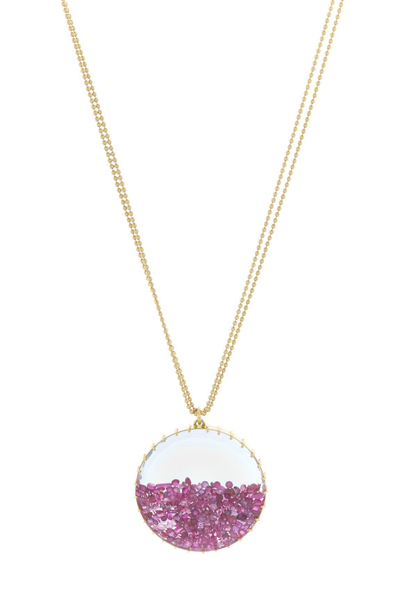 Renee Lewis Yellow Gold Ruby Shake Necklace - view 1