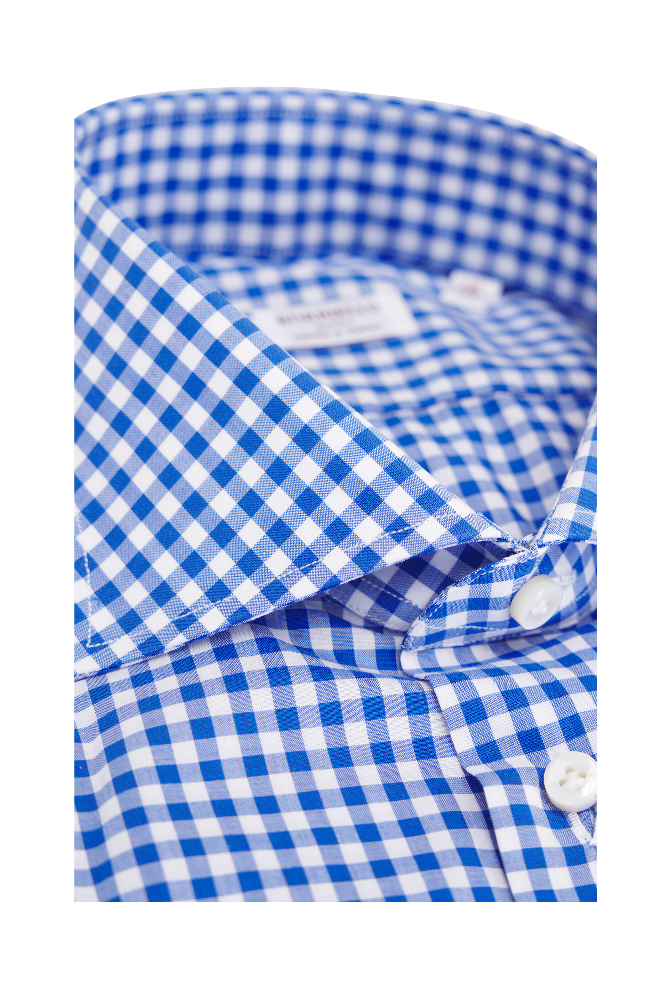 Borriello - Blue & White Check Cotton Dress Shirt