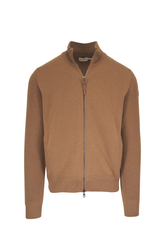 Moncler Teak Wool & Cashmere Full Zip Cardigan - view 1