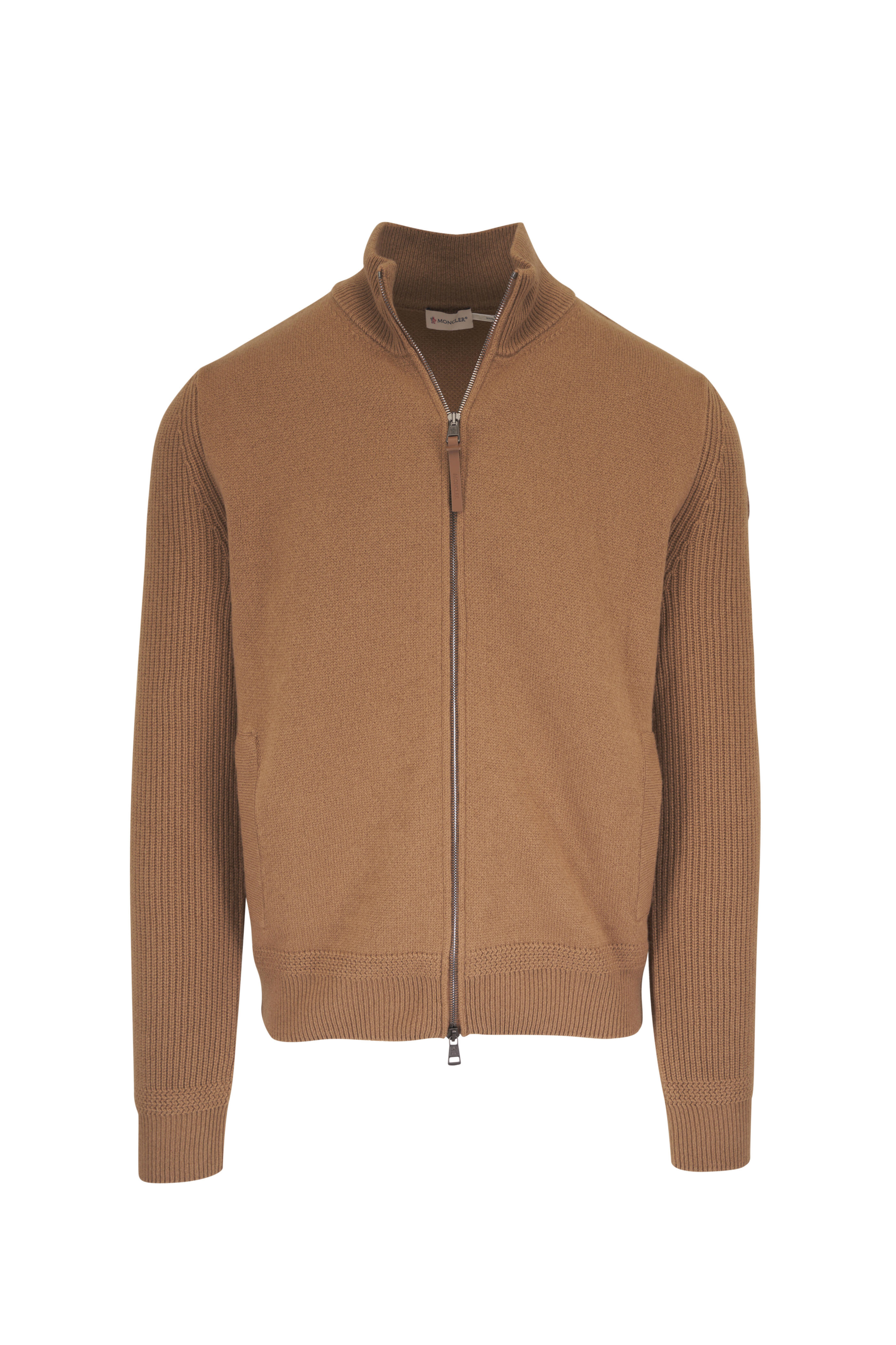 Moncler - Teak Wool & Cashmere Full Zip Cardigan - view 1