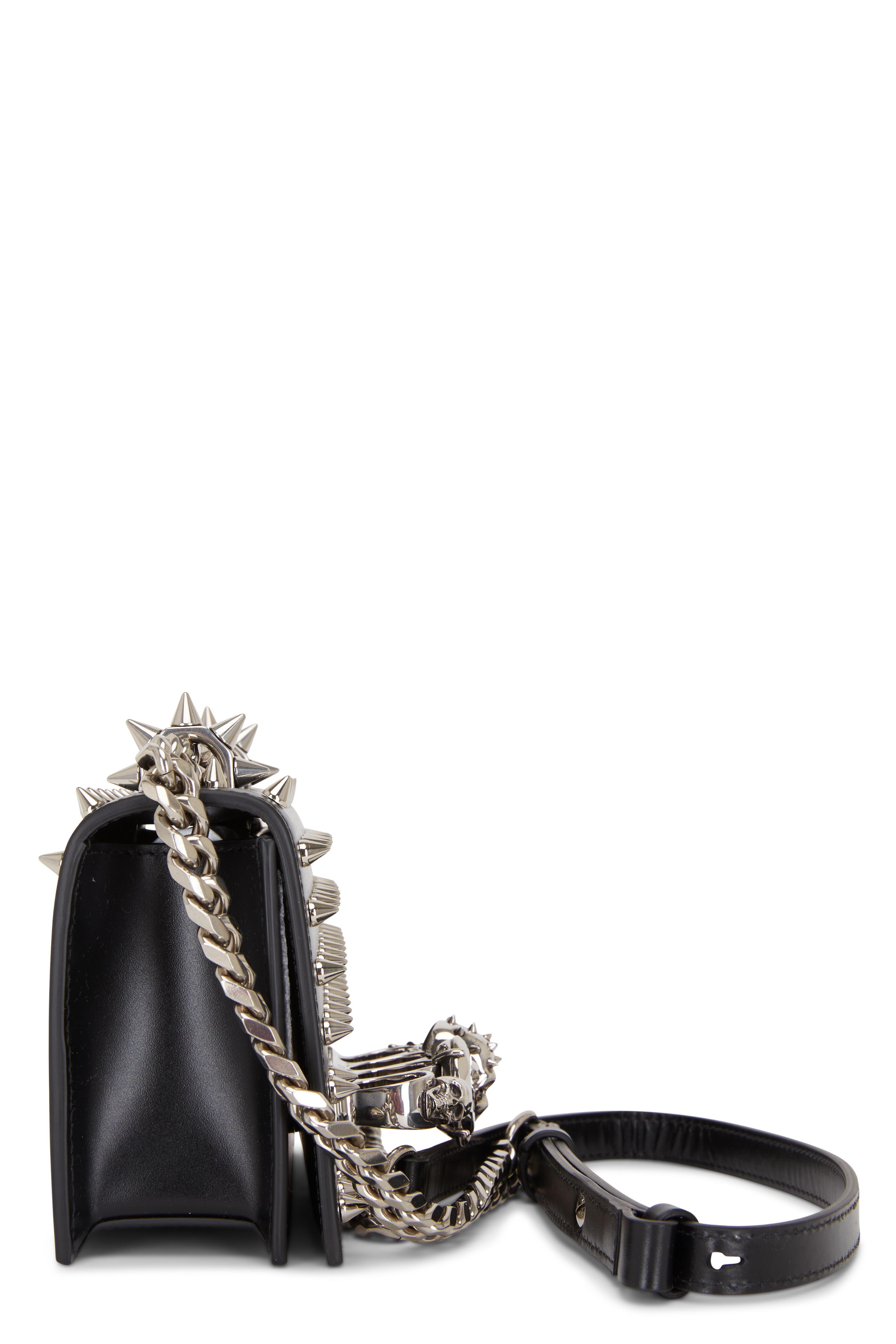 ショルダーバッグ・ポシェット Alexander Mcqueen Black Leather Mini Satchel Crossbody Bag Alexander McQueen Black Leather Mini Satchel Crossbody Bag