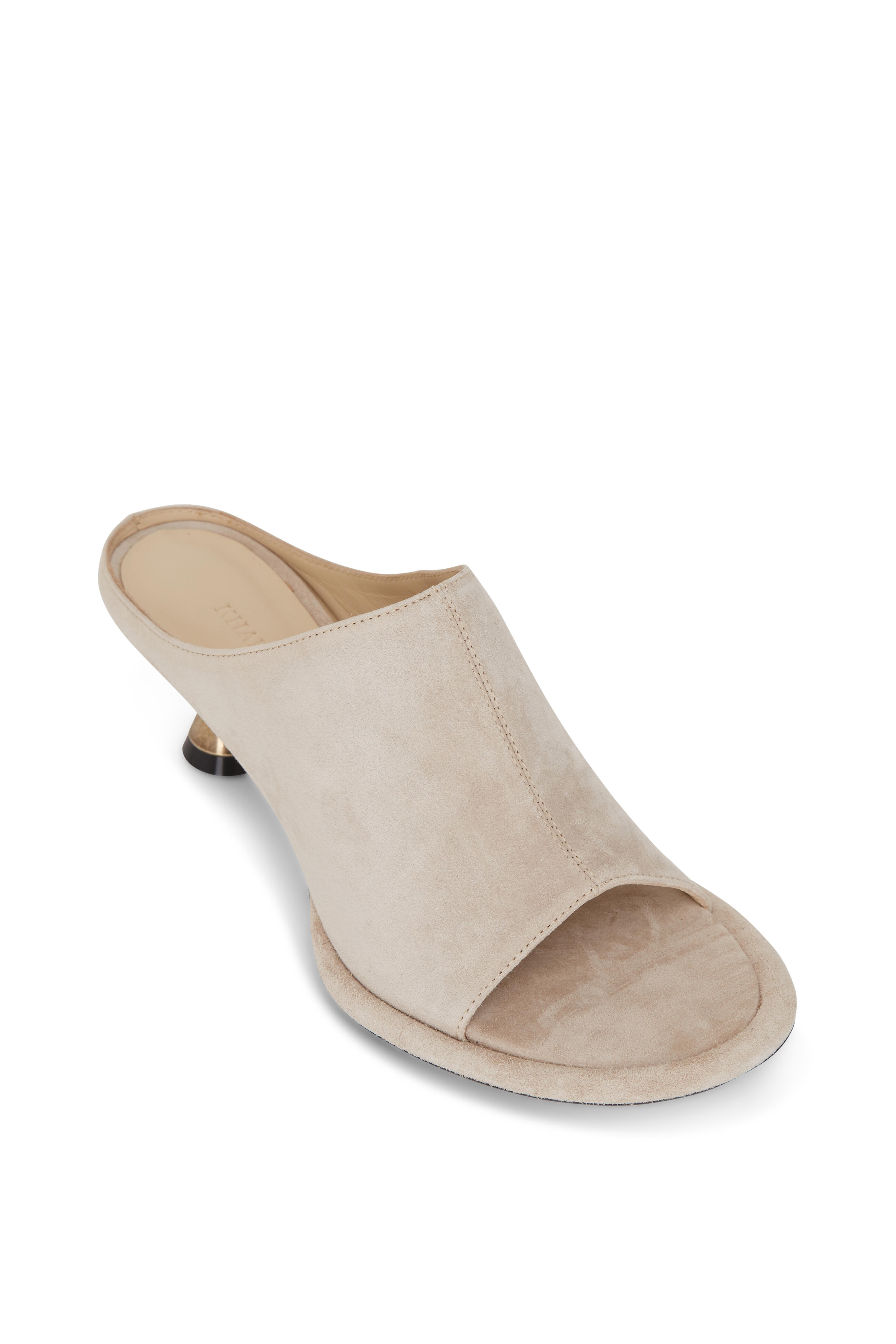 Khaite - Watts Coco Suede Mule, 45mm | Mitchell Stores