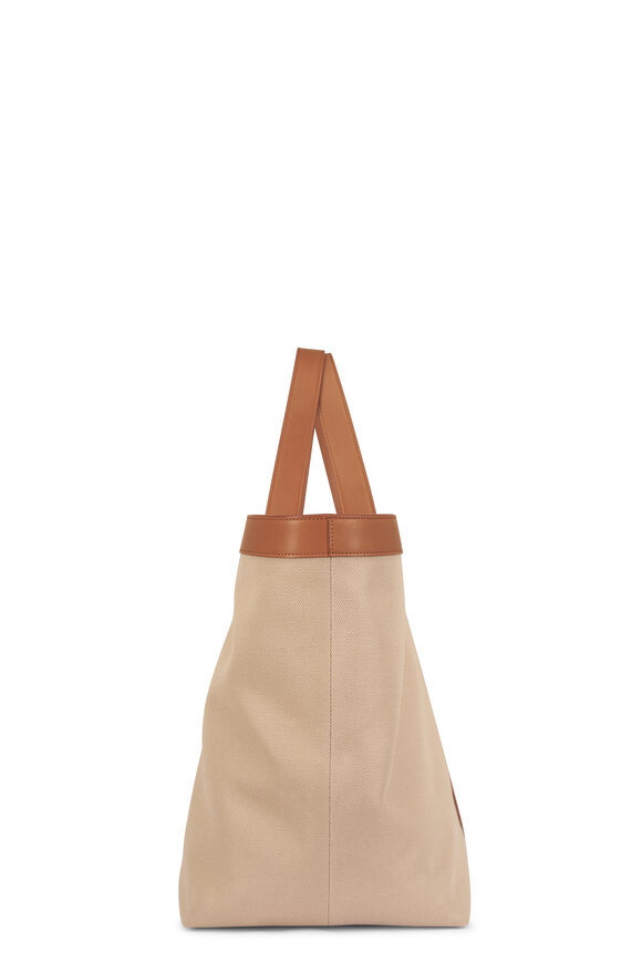 Saint Laurent Y Bicolor Sienna Canvas & Leather Tote - view 5