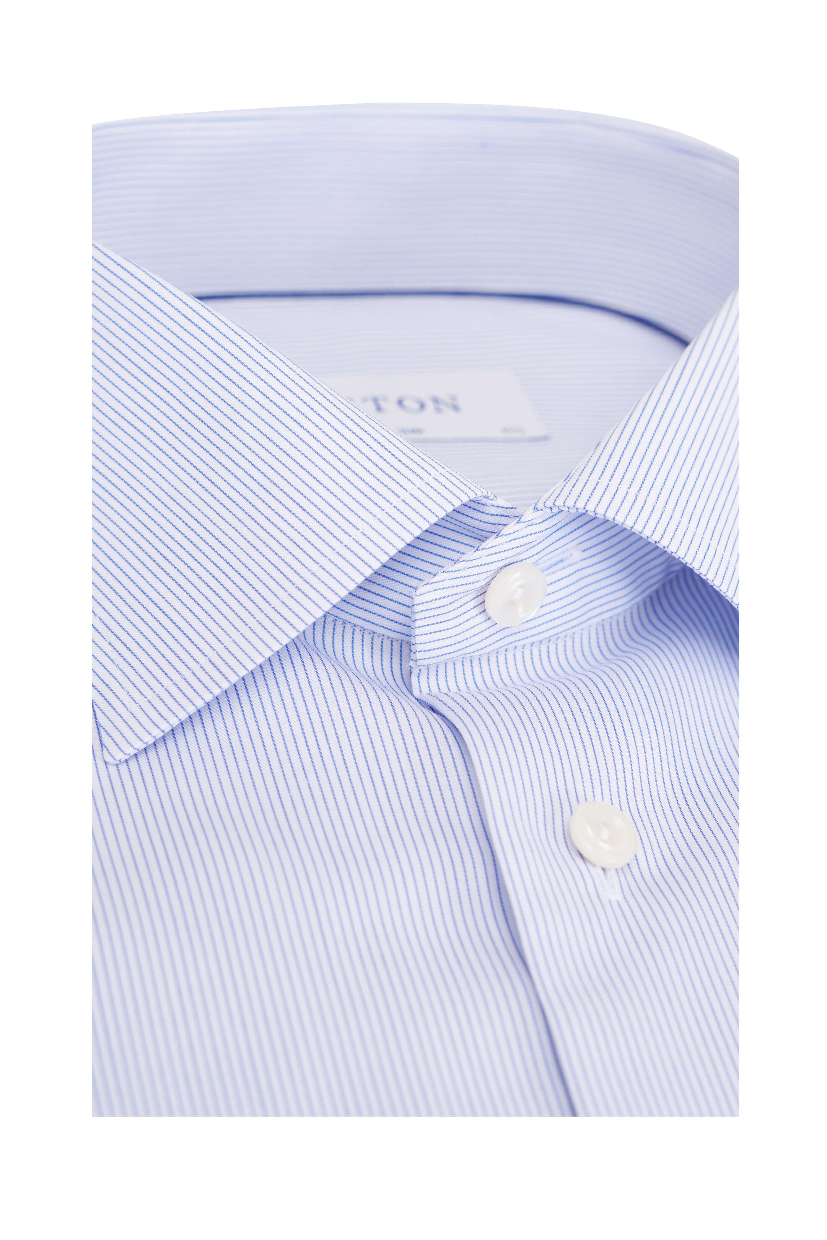 Eton - Blue Double Stripe Cotton Dress Shirt