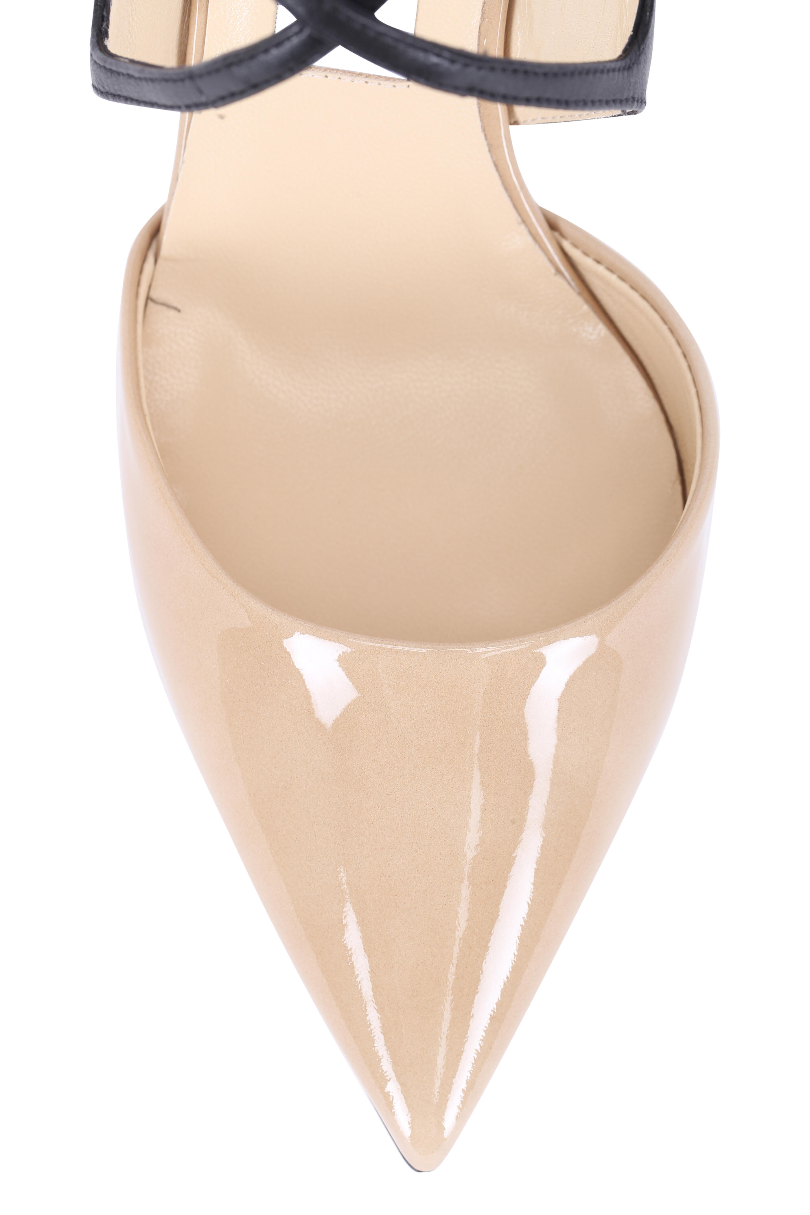 Jimmy Choo - Virginia Nude & Black Criss-Cross Pump, 85mm