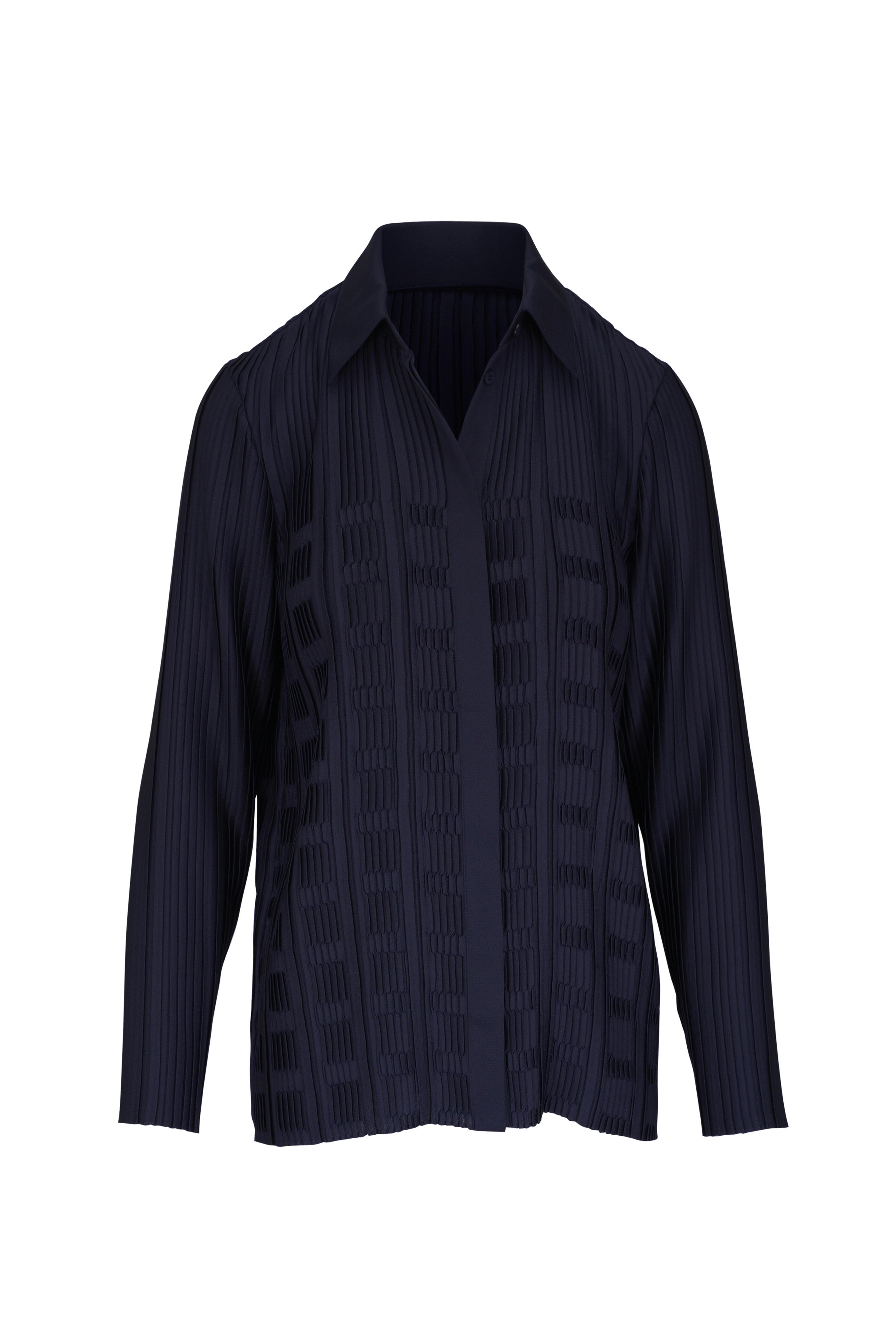 Lafayette 148 New York - Ink Basketweave Plisse Blouse