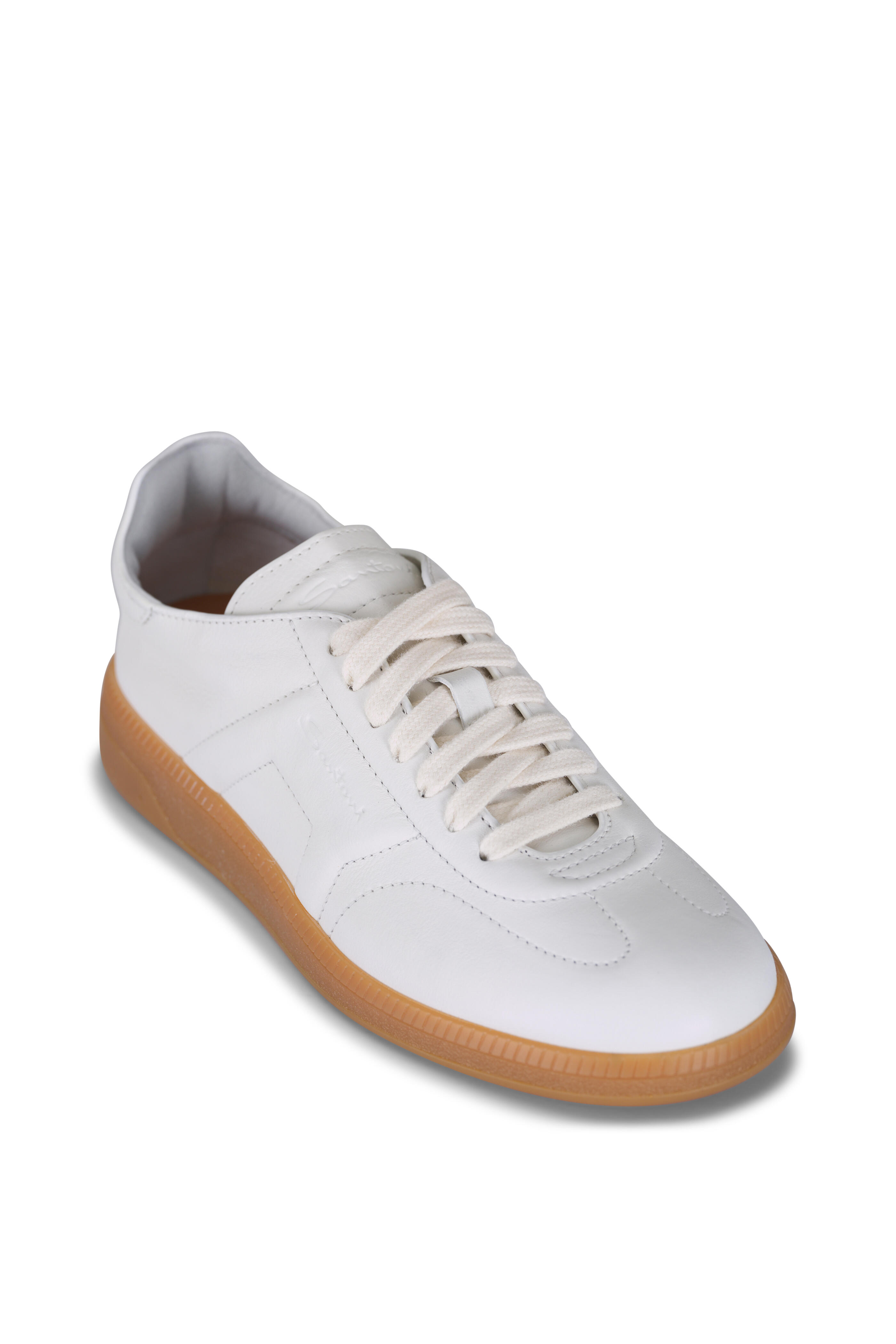 Santoni - Oly White Leather Sneaker - view 1