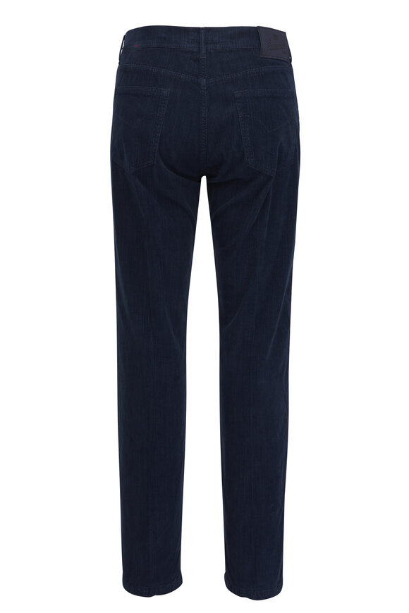 Marco Pescarolo - Dark Blue Velour Corduroy Five Pocket Pant