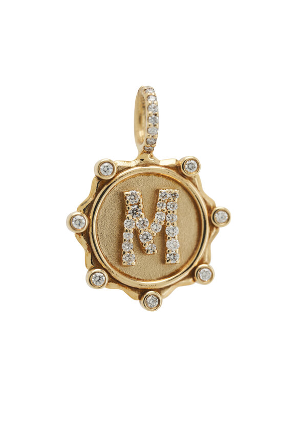 Marlo Laz Small Pavé Initial "M" Charm