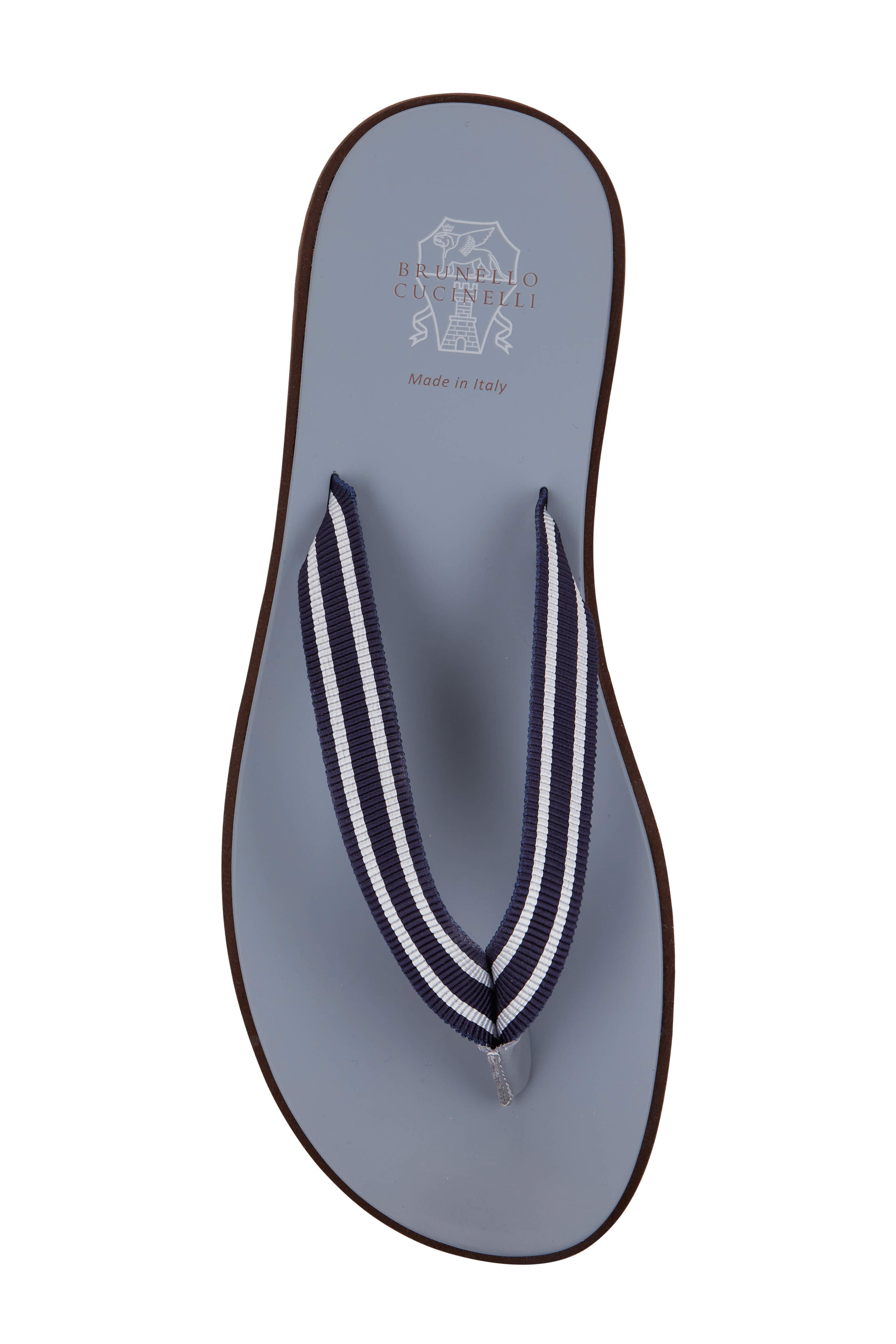 Brunello Cucinelli - Stone Gray Ribbon Flip Flop