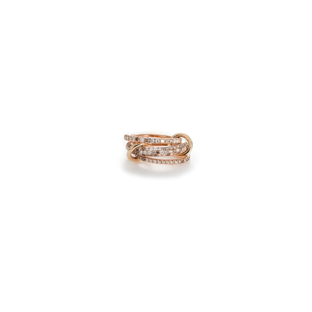 【SPINELLI KILCOLLIN】white and rose gold diamond rings Sonny MX 18kt white, yellow and rose gold diamond ring in