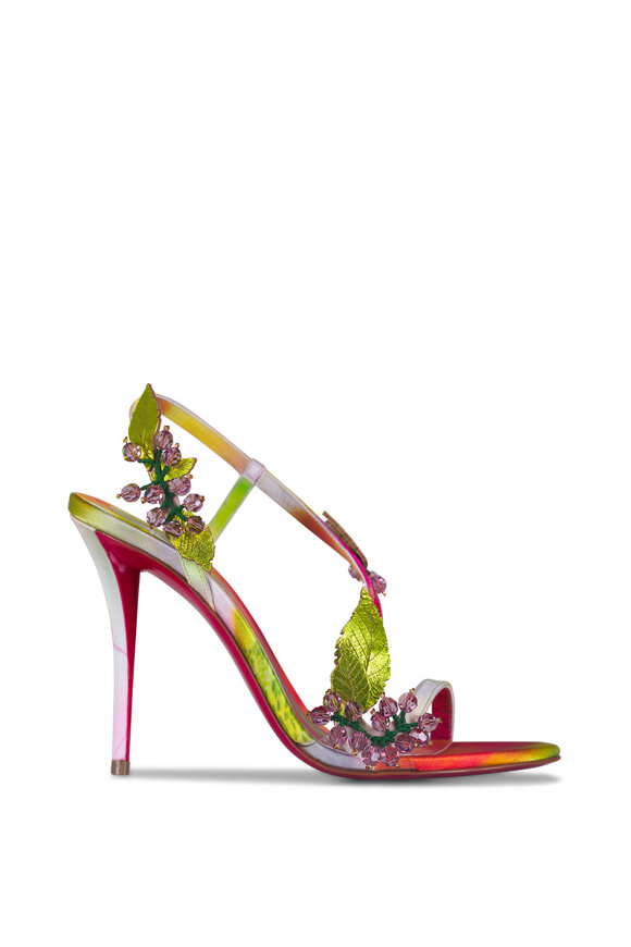Christian Louboutin Rosa Fruit Embellished Satin Sandal, 100mm - view 2