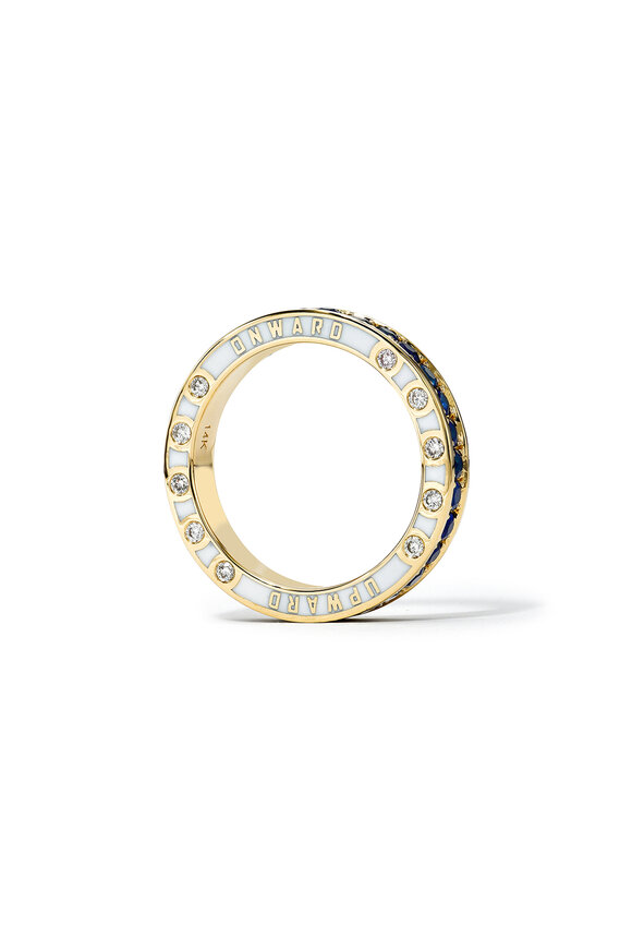 Dru 14k Yellow Gold Diamond & Sapphire Band - view 2