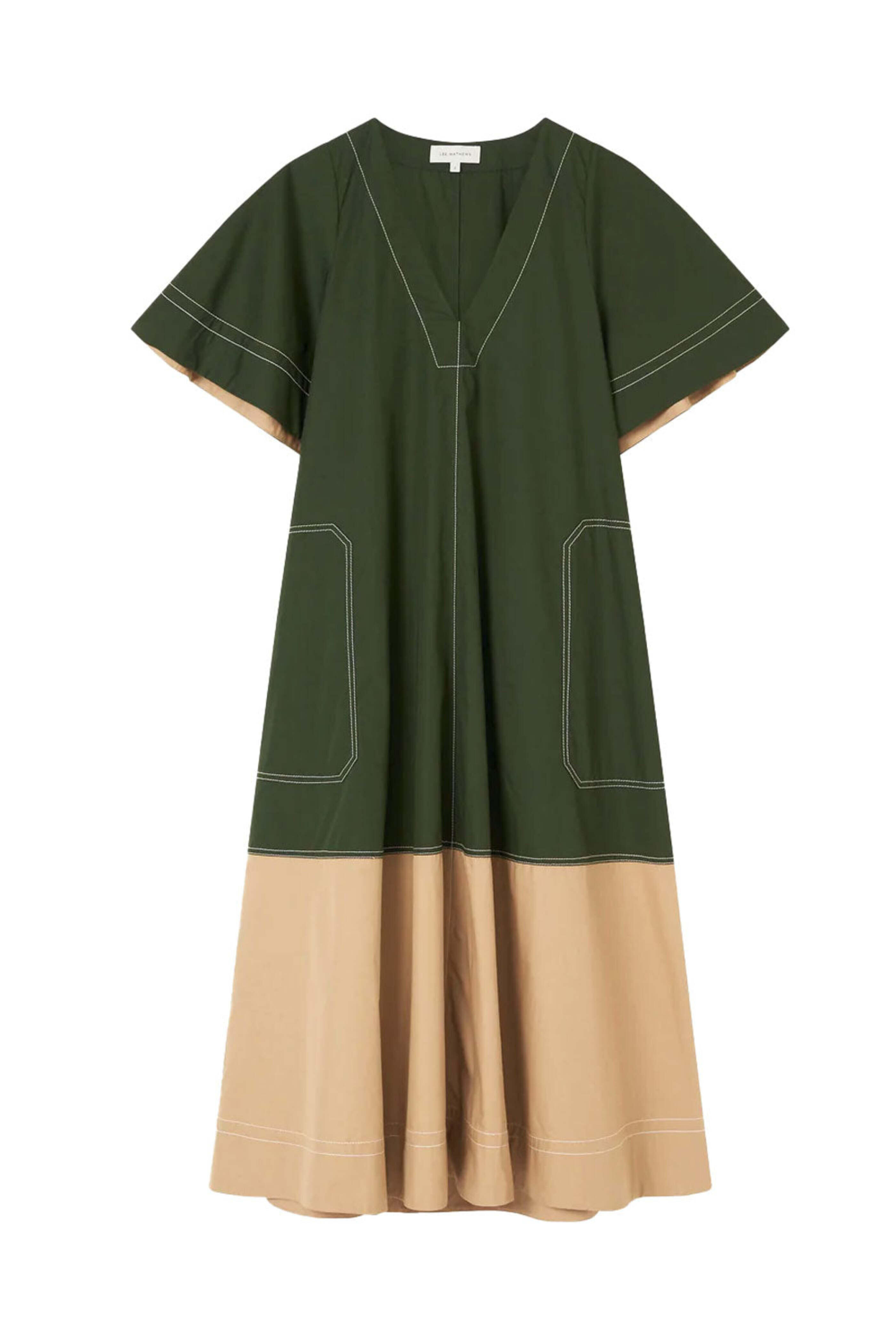 Lee Mathews - Spliced Nina V Neck Dress