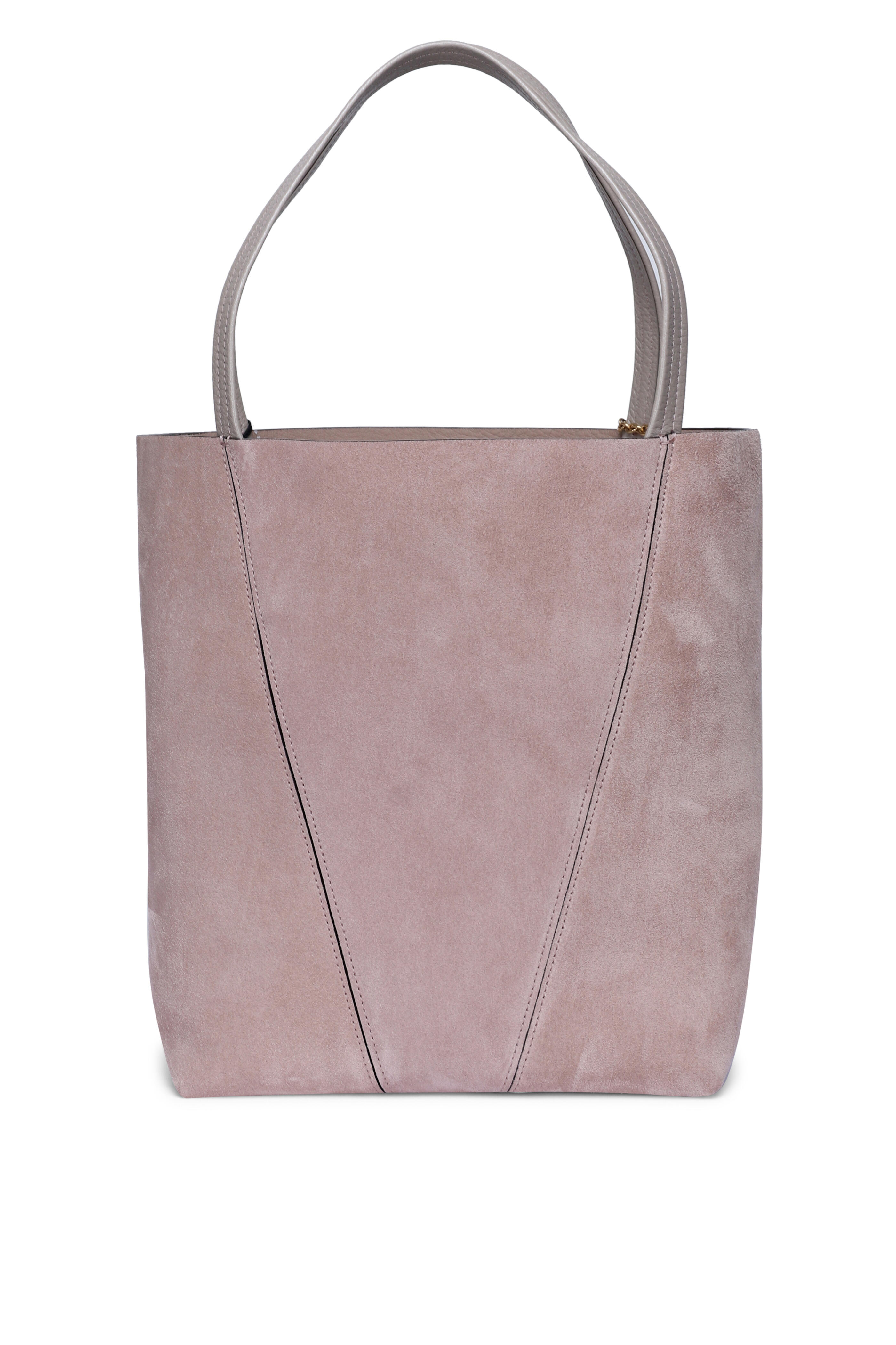 Chloé - Medium Spin Motty Gray Suede Leather Tote - view 2