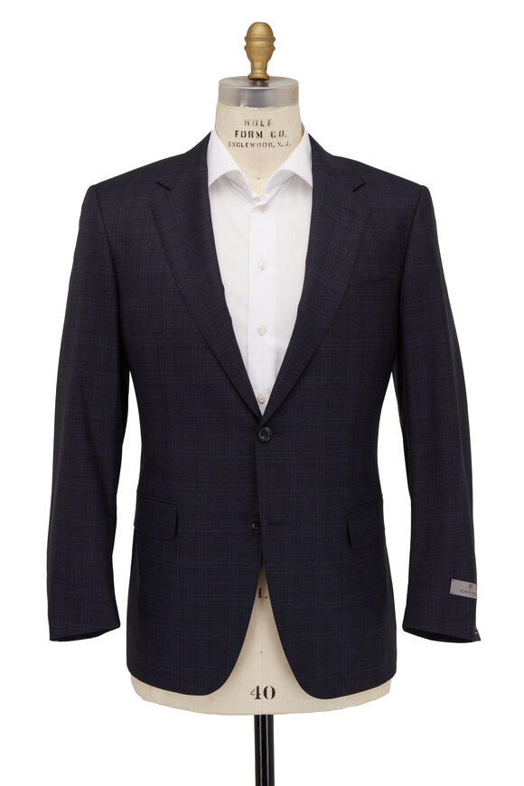 Canali - Navy Tonal Exclusive Plaid Wool Suit