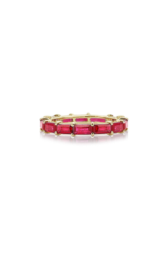 Nam Cho Horizontal Baguette Ruby Ring