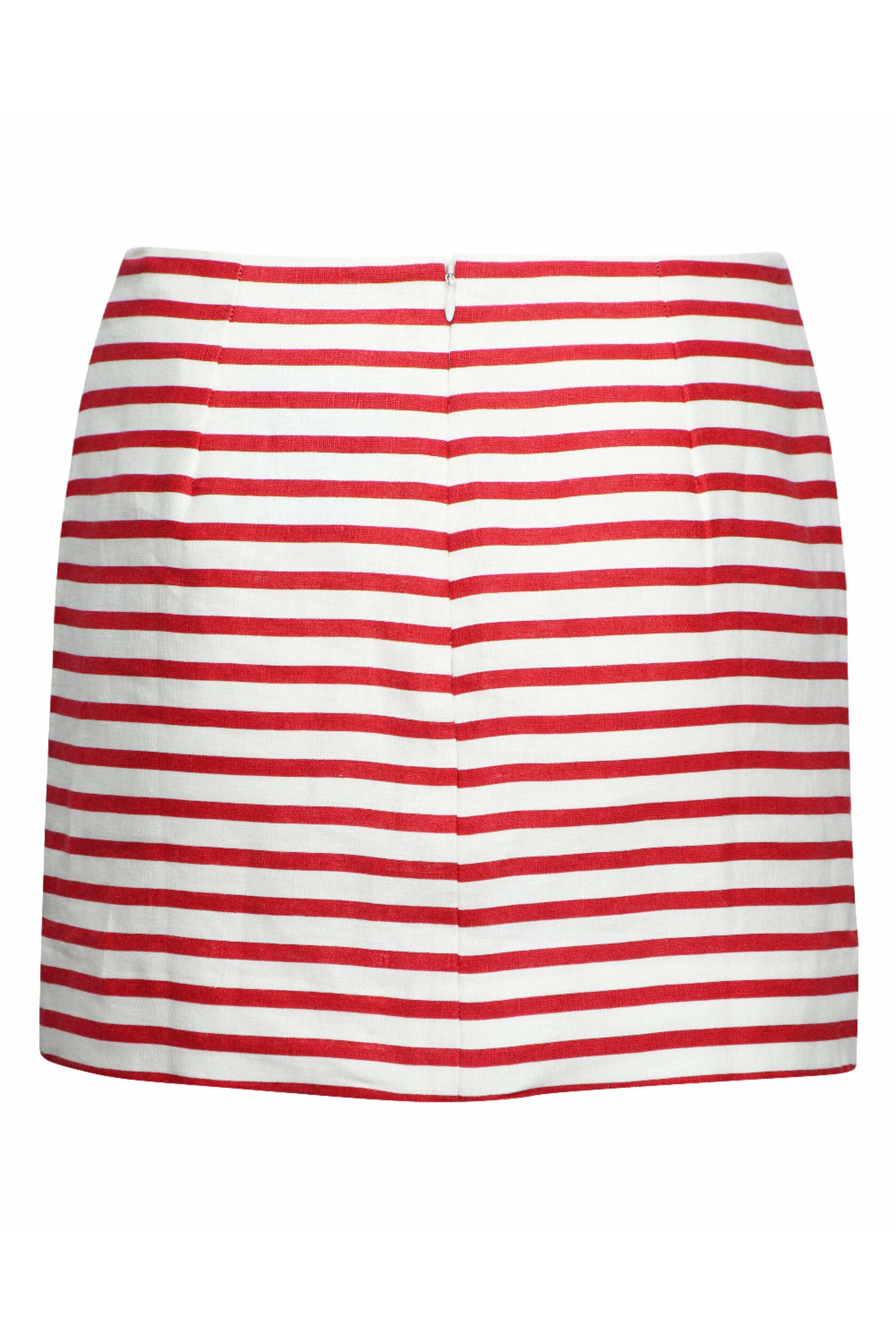 Faithfull The Brand - Red Breton Stripe Jane Mini Skirt