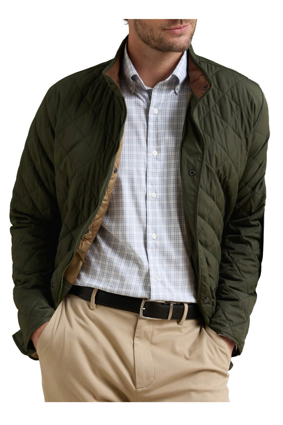 Peter Millar Suffolk Dark Olive Quilted Coat - view 2