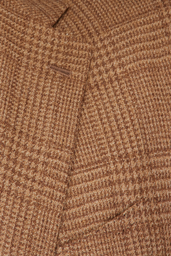Cesare Attolini Tan & Brown Tonal Plaid Sportcoat - view 3