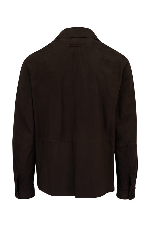 Zegna - Dark Brown Leather Jacket 
