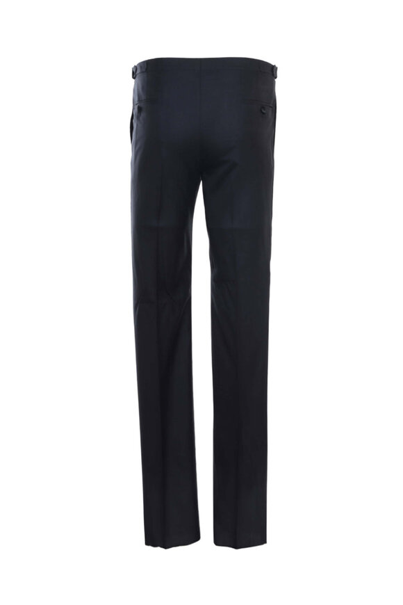 Kiton Navy Wool & Silk Taped Tuxedo Pant - view 2