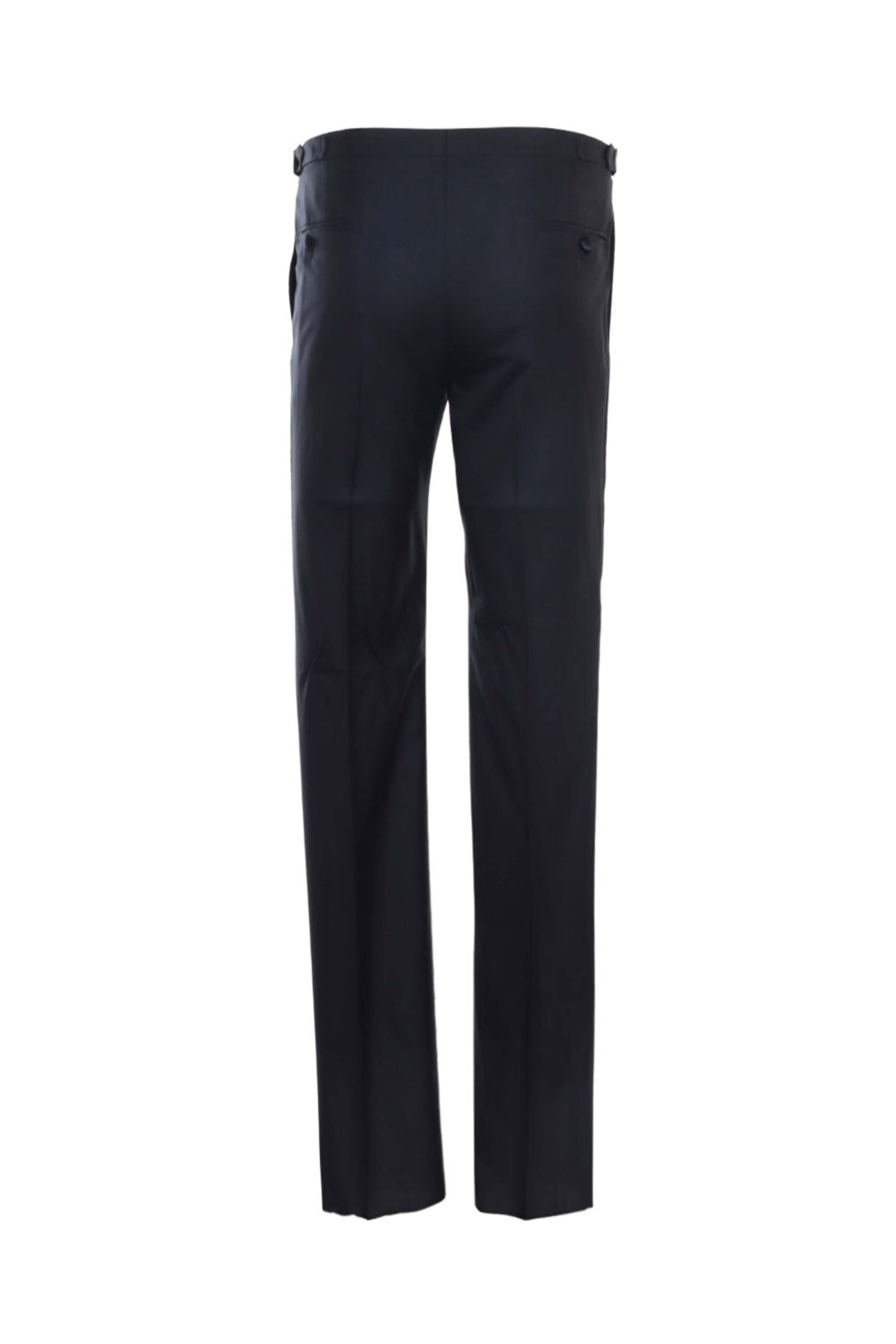 Kiton - Navy Wool & Silk Taped Tuxedo Pant