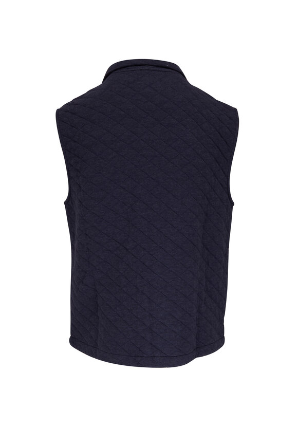 Faherty Brand - Epic Navy Mélange Quilted Fleece Vest