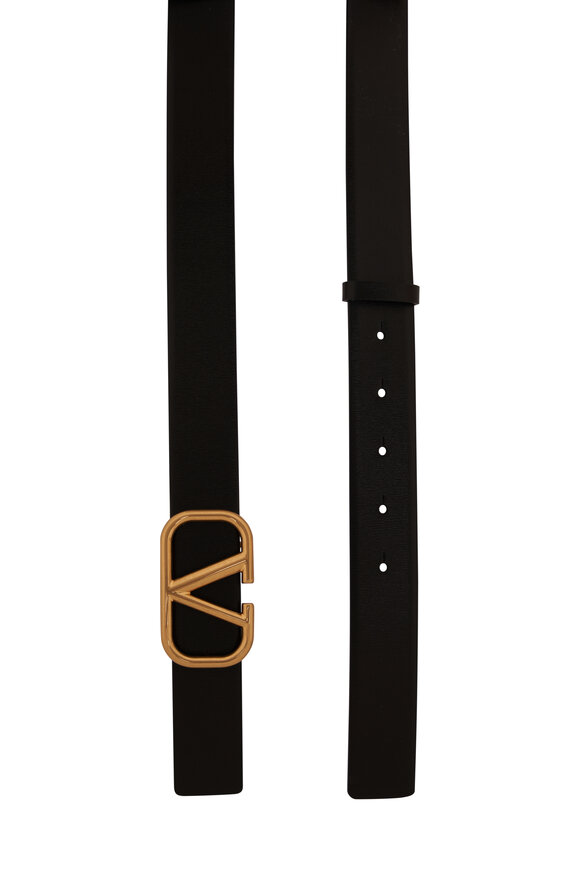 Valentino Garavani - Red & Black Leather VLogo Reversible Belt