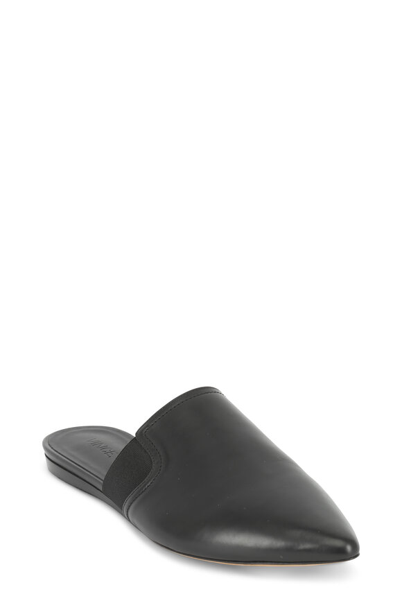 Vince - Nadette Black Leather Pointed Slide