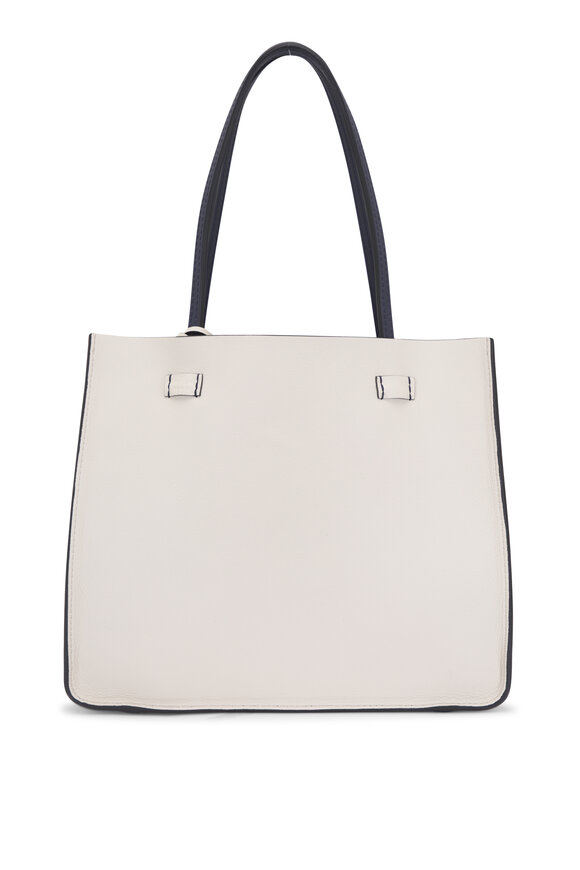 Moreau Paris Small Vincennes Navy & White Reversible Tote - view 12