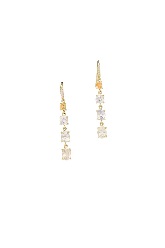 Lauren K Mandarin Garnet & Sapphire Joyce Earrings - view 1