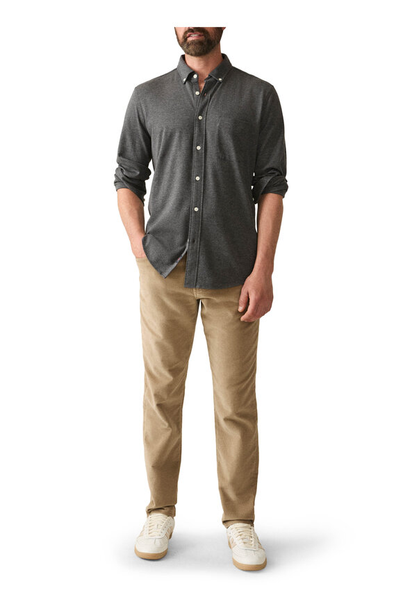 Faherty Brand - Coastline Charcoal Heather Twill Knit Sport Shirt