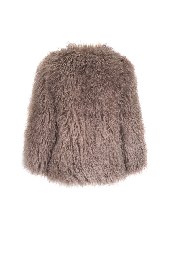 Viktoria Stass - Gray Collarless Vegan Fur Jacket