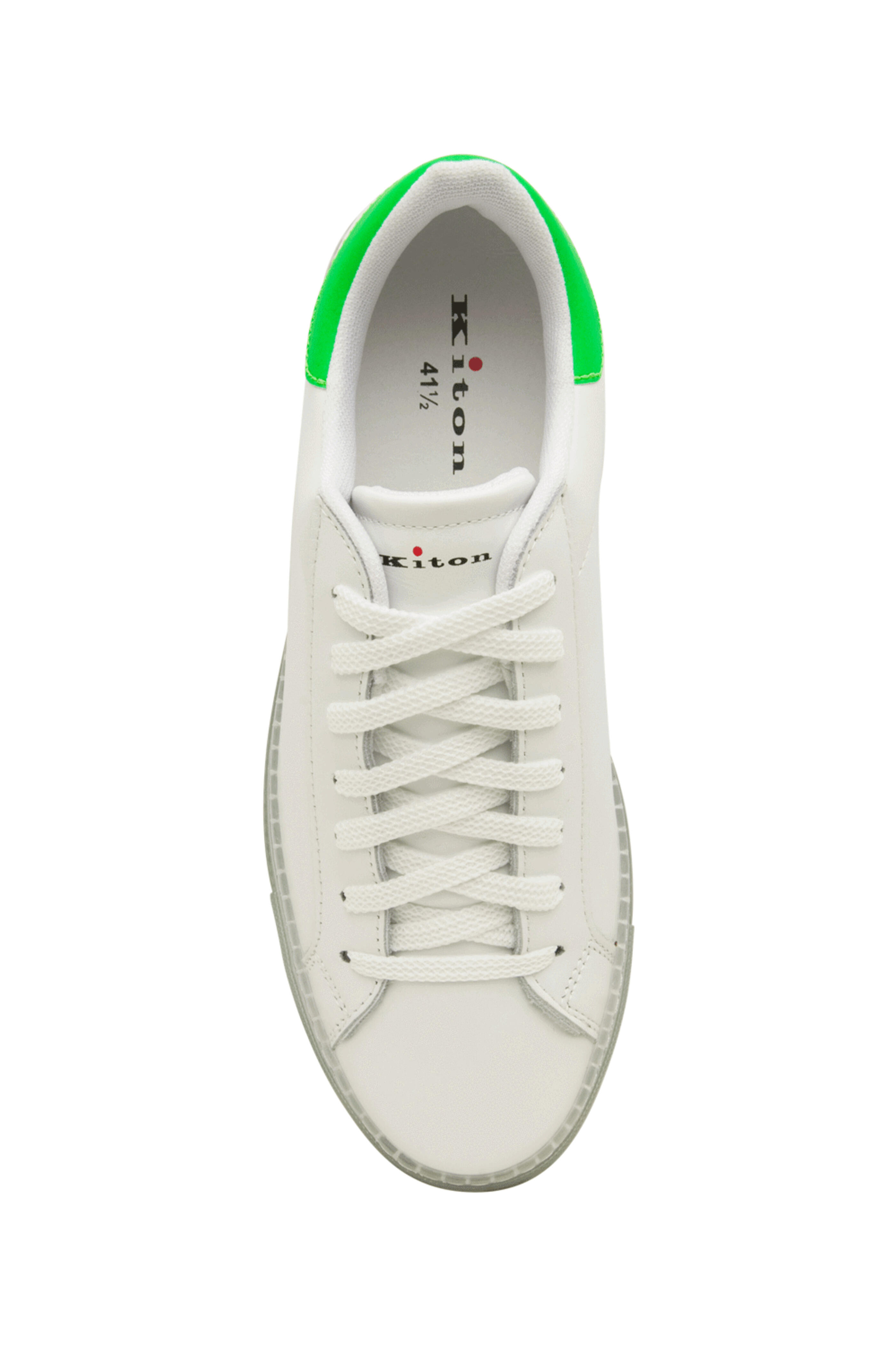 Kiton - Leather Sneaker with Clear Sole in Neon Green Kiton - Leather Sneaker with Clear Sole in Neon Green
