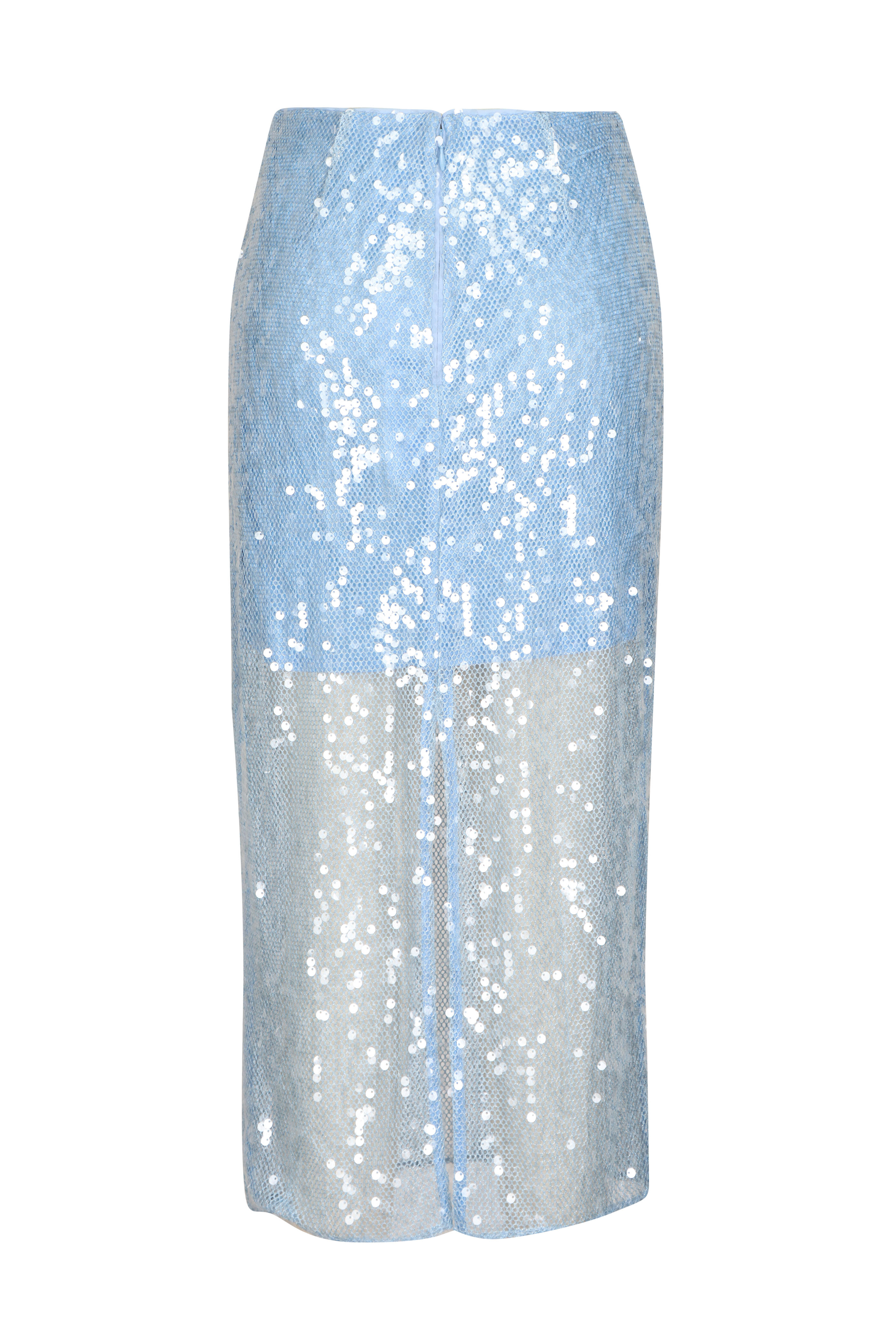 Veronica Beard - Allora Blue Jay Sequined Midi Skirt - view 5