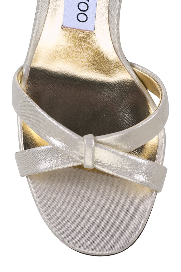 Jimmy Choo Elsy Light Soft Gold Shimmer Sandal, 70mm - view 5