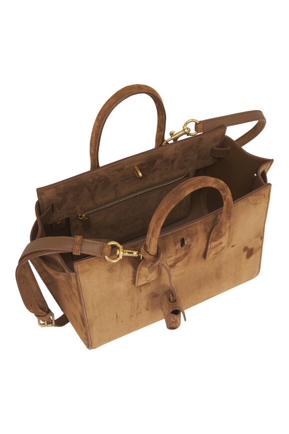 Saint Laurent Sac De Jour Toasted Brown Suede Tote - view 5